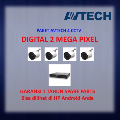 Paket 4 Cctv Avtech Digital 2 MP