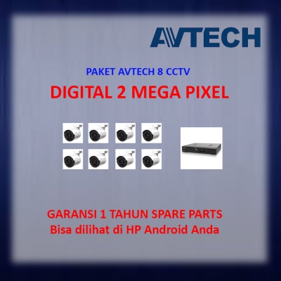 Paket 8 Cctv Avtech Digital 2 MP
