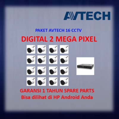 Paket 16 Cctv Avtech Digital 2 MP